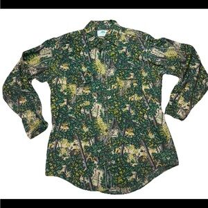 Vintage Bushlan South Texas Camo Shirt Mens Large 1989 USA Made 100% Cotton